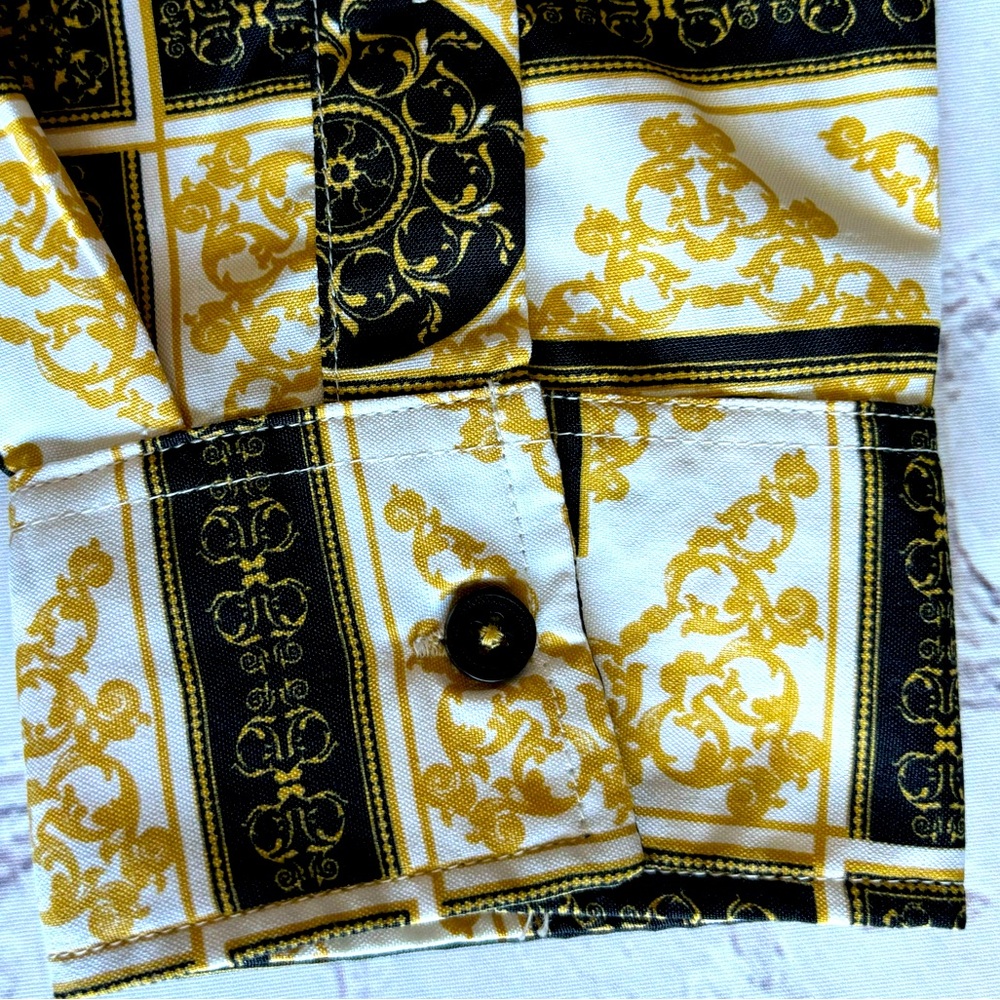 LEVEL TEN Men's Long Sleeve Versace Vibe Button Up Shirt--M - Picture 3 of 16